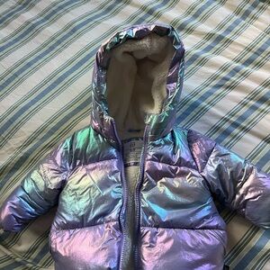 GAP Shimmering Purple Baby Puffer Jacket